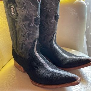 Black Stone Mens Black Cowboy Boots Size 27 Usa